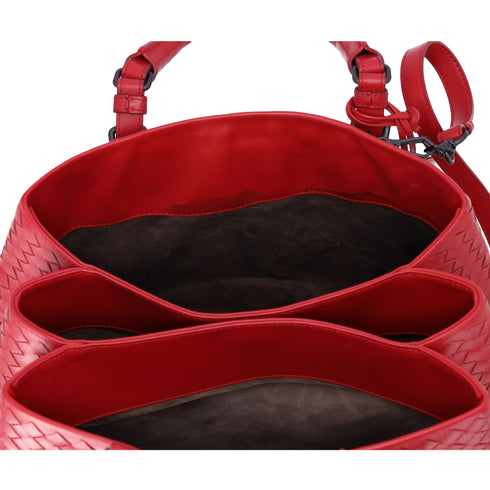 BOTTEGA VENETA Small Rome Bag Handbag Red Leather